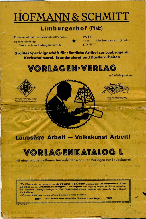 Hofmann & Schmitt fretwork patterns catalogue, Limburgerhof, Germany, c. 1938