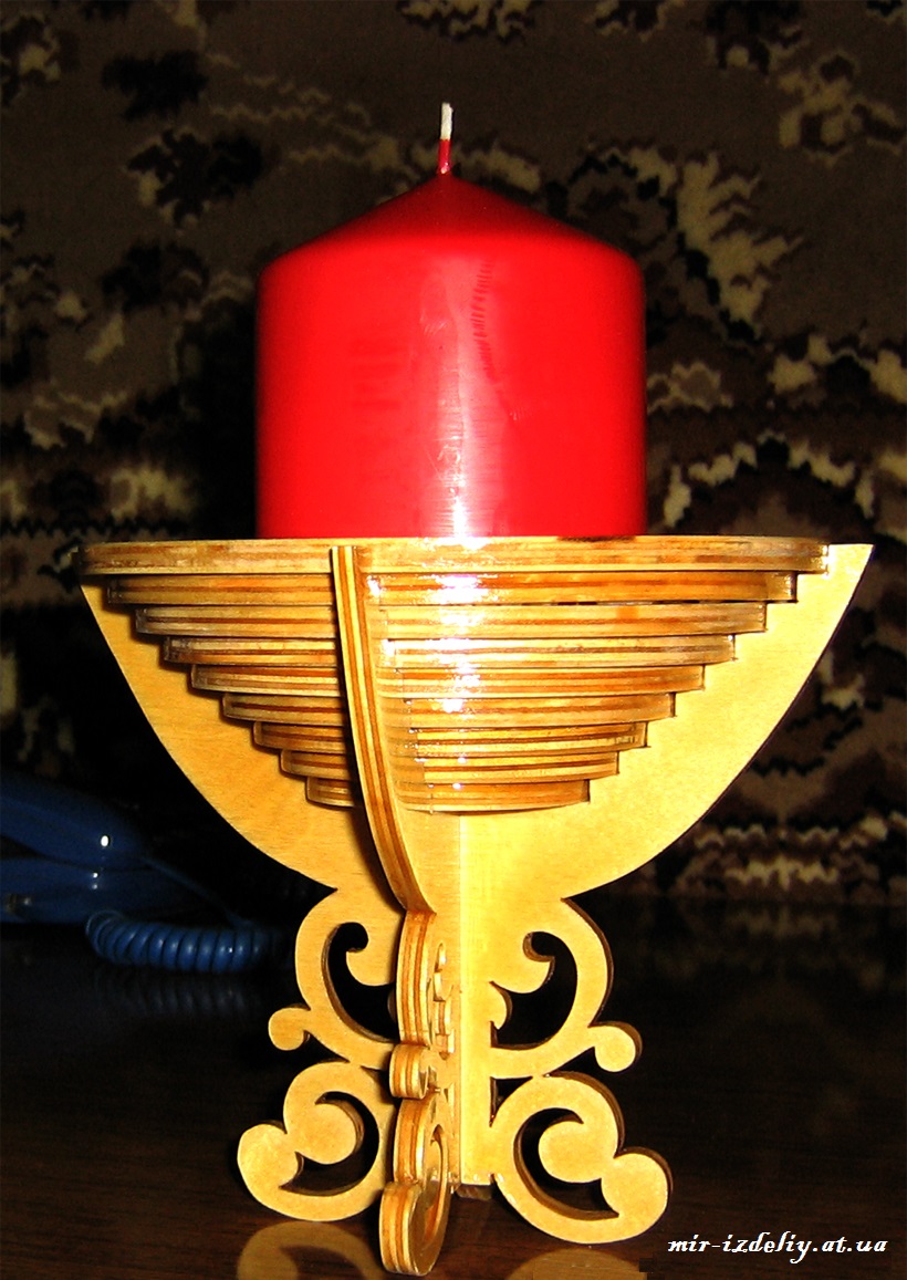 Подсвечник толстый из фанеры