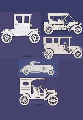 Эмблемы старинных автомобилей 5 шт. из фанеры