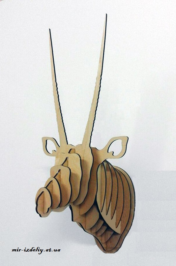 Серна голова в стиле d-torso из фанеры