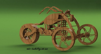 Мотоцикл чоппер трицикл из фанеры