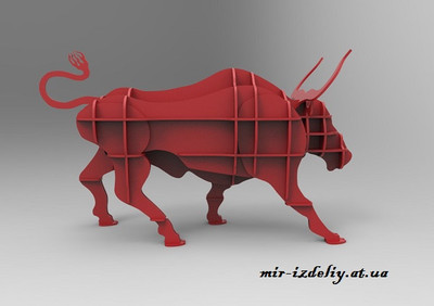 Полка Бык из фанеры