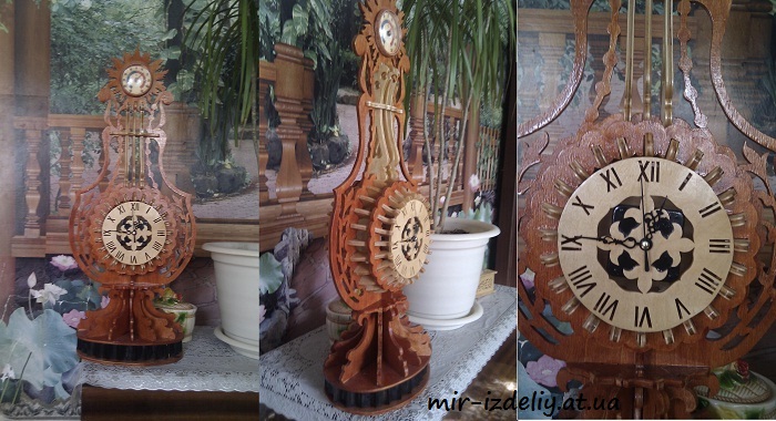 Часы лира из фанеры