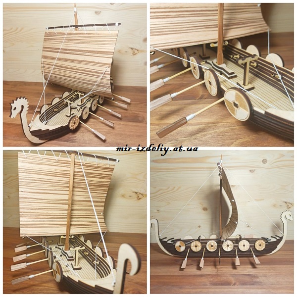 Ладья корабля викингов из фанеры