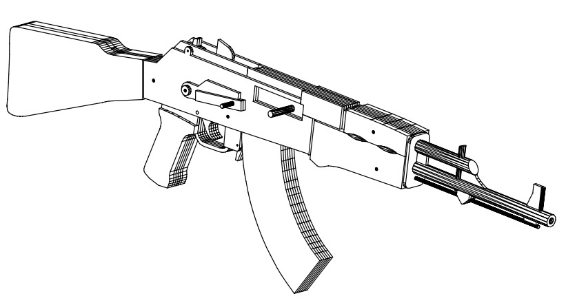 Автомат AK-47 из фанеры