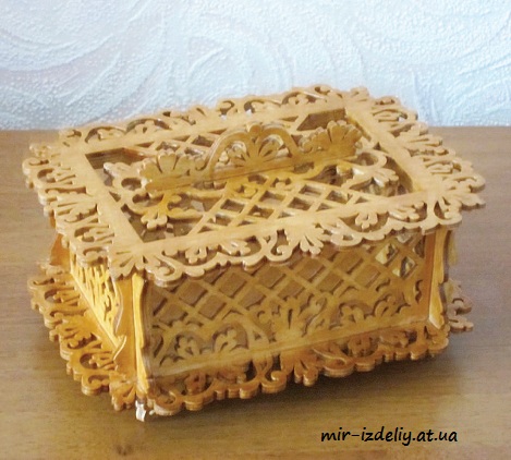 Шкатулка Клеточка из фанеры