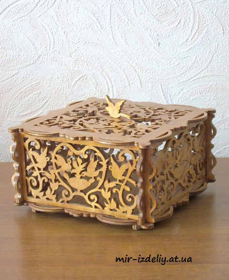 Шкатулка Птичка из фанеры