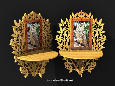 Полочка с фото, витой лист из фанеры
