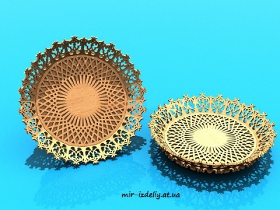 Большая резная тарелка из фанеры