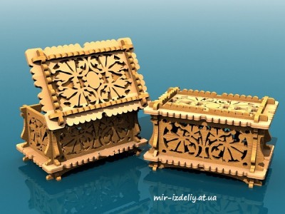 Шкатулка лист каштана из фанеры