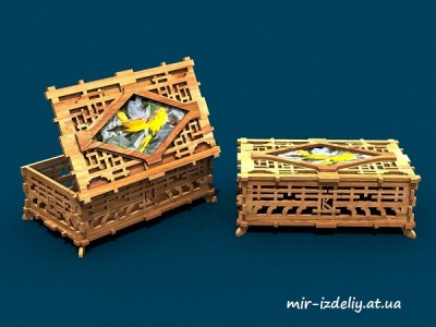 Шкатулка в японском стиле с фотографией из фанеры