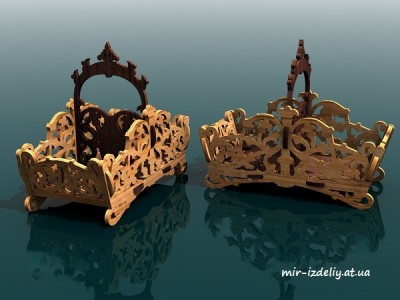 Корзинка с круглой колючей ручкой из фанеры