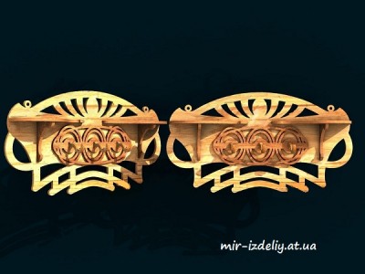 Вешалка с витой полочкой из фанеры