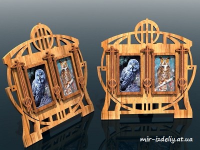 Фоторамка дуговая на два фото из фанеры