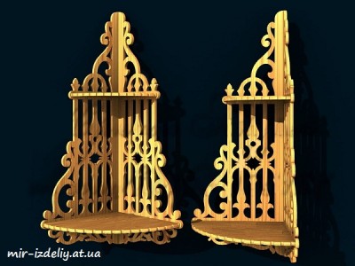 Полочка угловая Зеркальная из фанеры