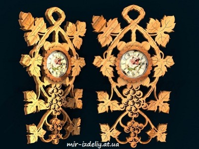 Рамка для часов Виноградная гроздь из фанеры