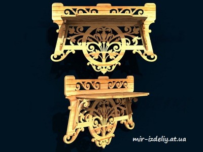 Полочка витой цветок из фанеры