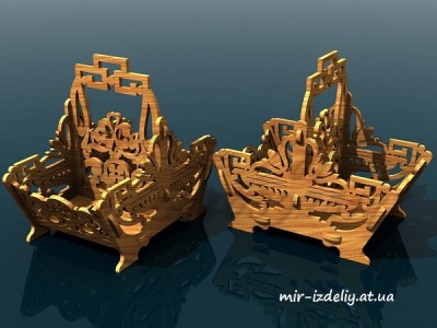 Корзинка Победа на два отдела из фанеры