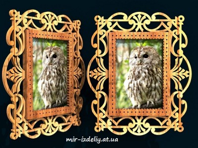 Фоторамка узорный виток из фанеры