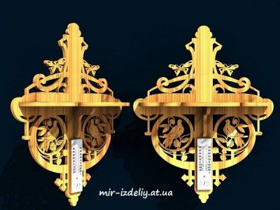 Полочка с небольшим градусником из фанеры