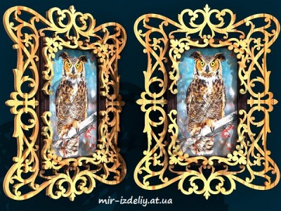 Фоторамка королевский узор из фанеры