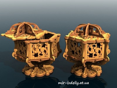 Шкатулка цветочный узор на ножке из фанеры