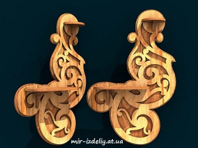 Полочка узловатая на два яруса из фанеры