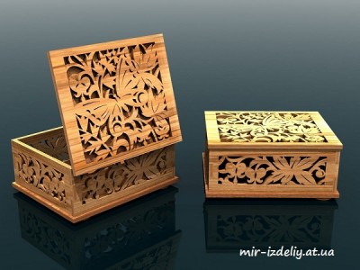 Шкатулка Бабочка на ветке из фанеры