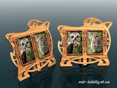 Фоторамка дуговая 2 на два фото из фанеры