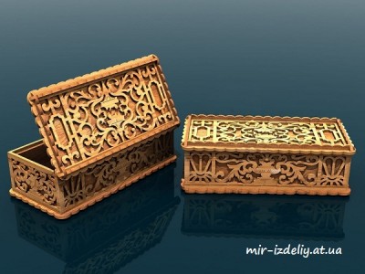 Шкатулка с цветочным узором из фанеры