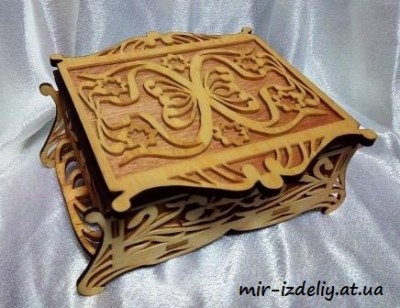Шкатулка узорчатая из фанеры