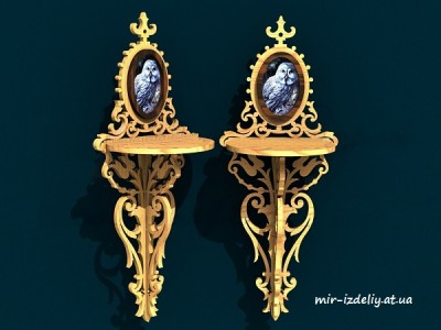 Полочка узорная с фотографией из фанеры