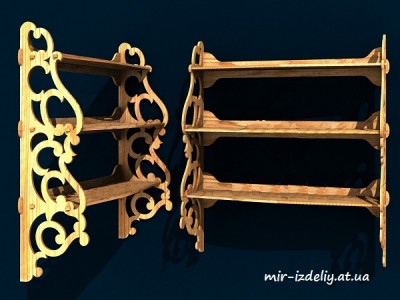Полочка на три яруса простой виток из фанеры