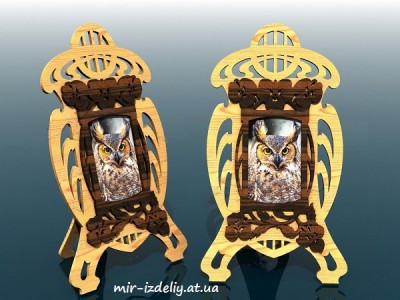 Фоторамка настольная узорный лист из фанеры