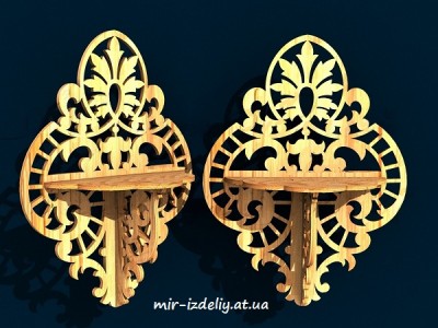 Полочка Лиственный разворот из фанеры