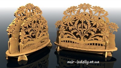 Подставка для бумаги или салфетница из фанеры