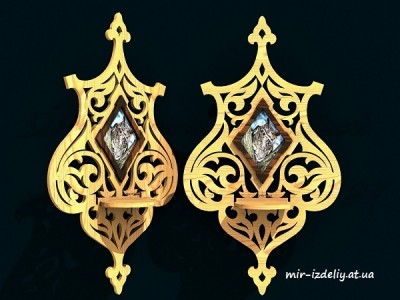 Полочка широкая изящная с фото из фанеры