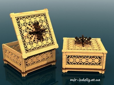 Шкатулка с множеством звездочек из фанеры