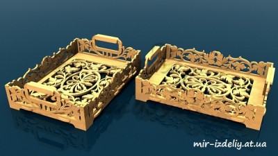 Поднос с бабочкой из фаненры