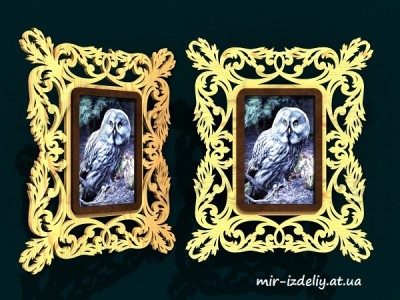 Фоторамка объемный узор из фанеры