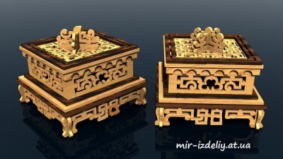 Шкатулка в восточном стиле на массивной ножке из фанеры