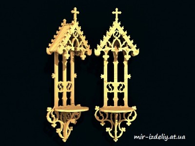 Полочка в виде капеллы из фанеры