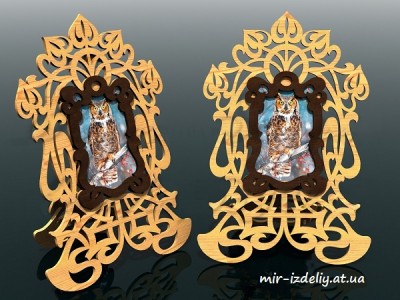 Фоторамка настольная Три листа из фанеры