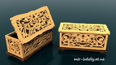 Шкатулка Витой прорезной лист из фанеры