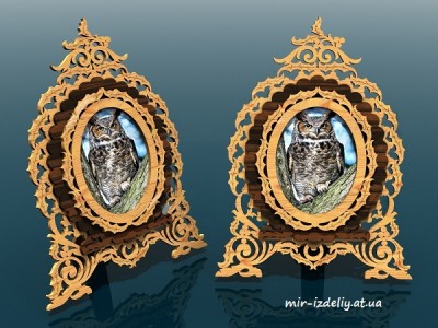 Фоторамка настольная изящная из фанеры