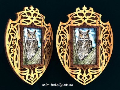 Фоторамка с короной из фанеры