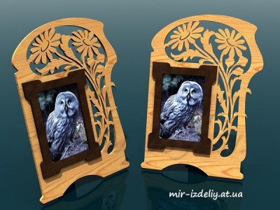 Фоторамка настольная Две ромашки из фанеры