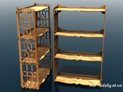 Полочка на 4 яруса под книги из фанеры