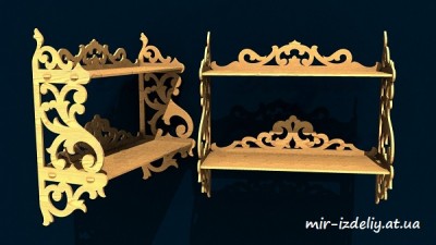 Полочка в два прорезных яруса из фанеры