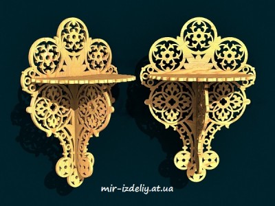 Полочка круговой узор из фанеры